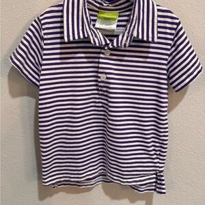 Classic Whimsy Striped Purple and White Kids Polo Shirt